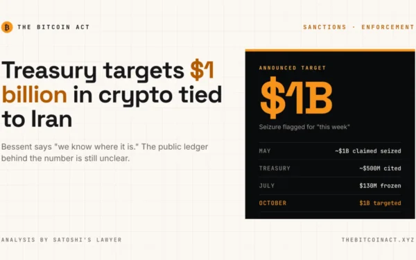 Bessent Says the US Will Seize $1 Billion in Crypto Tied to Iran.